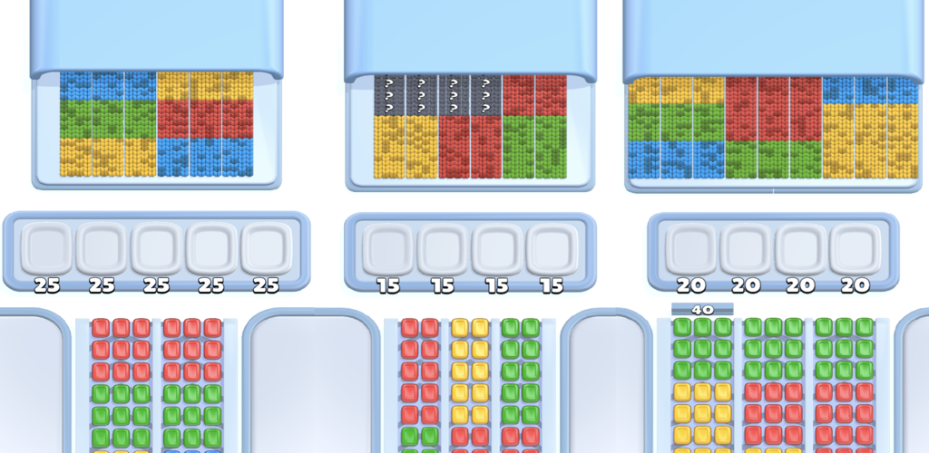 Segundo screenshot do jogo Bricks Tower a mostrar a mecânica de combinar peças